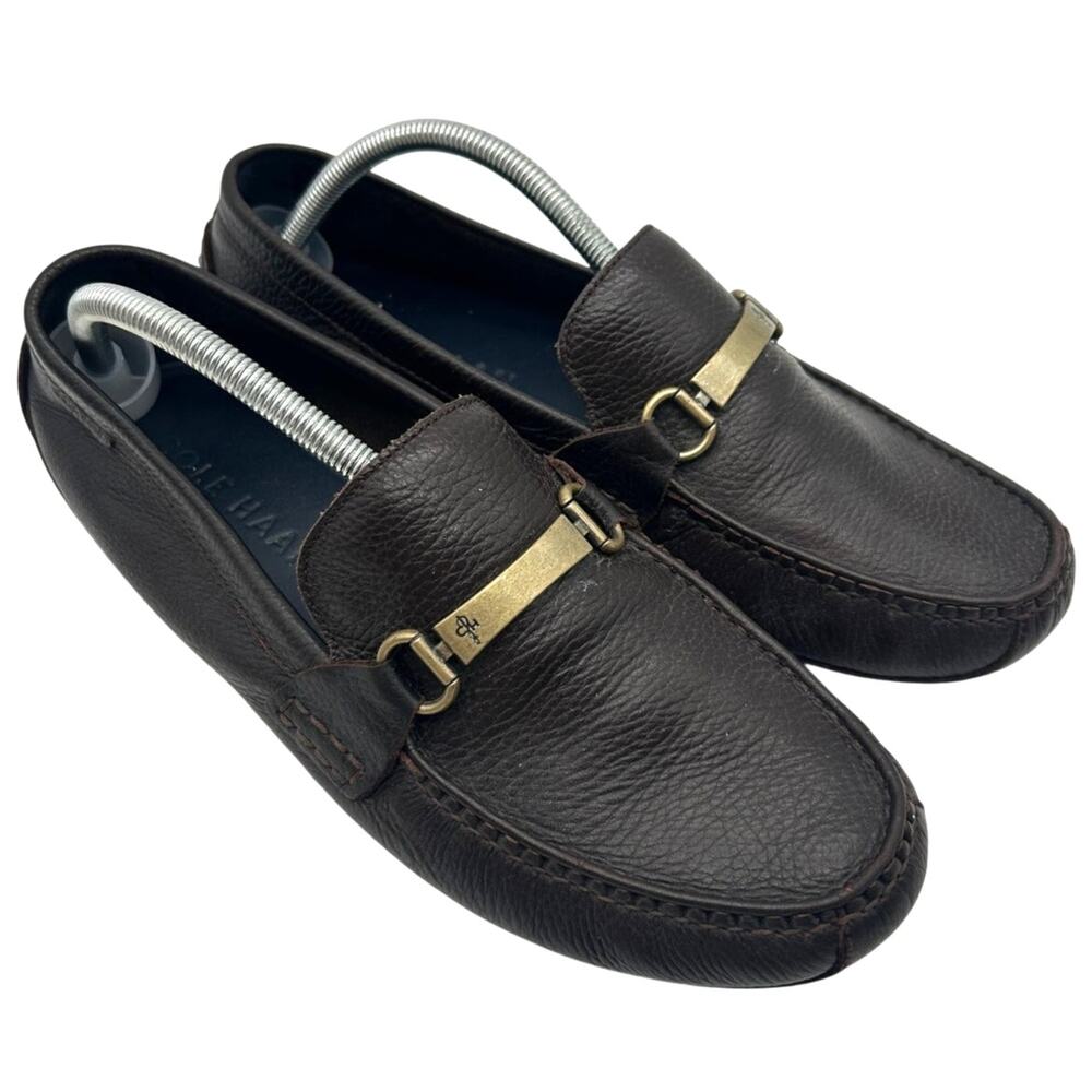 Cole Haan Provincetown Bit Loafer Driver Brown Pebbled Leather Size 10.5 Moc Toe